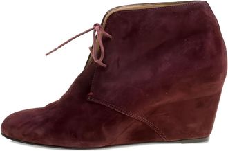 Christian Louboutin Stivali Compacta in pelle scamosciata con zeppa 75mm - Rosso