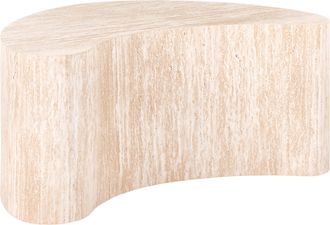 Beliani Mesa De Centro Moderna De Mdf Chapa De Papel Con Forma De Ri&ntilde;&oacute;n Sala De Estar Efecto Travertino Bilpa