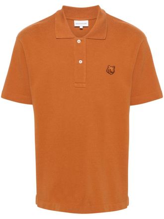 Maison Kitsun&eacute; Bold Fox Head cotton polo shirt - men - Cotton - L - Brown