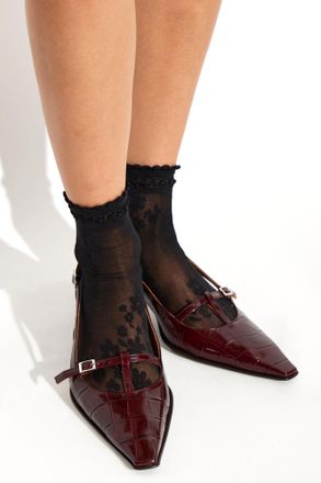 Marni Leather Heeled Shoes, Womens, Burgundy