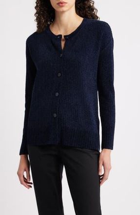 Eileen Fisher Crewneck Cardigan in Ink at Nordstrom Rack, Size X-Small