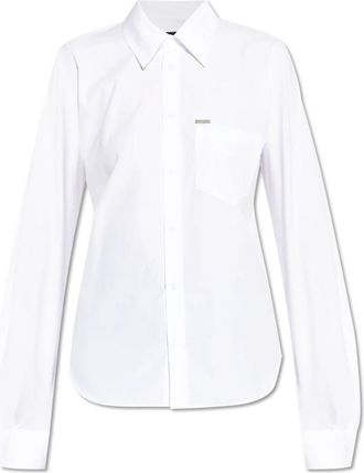 Dsquared2 Overhemd met een zak - Dames - Overhemden - Wit - M - Katoen - Overhemden
