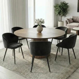 IDMarket Lote De 6 Sillas De Comedor Kira De Terciopelo Negro