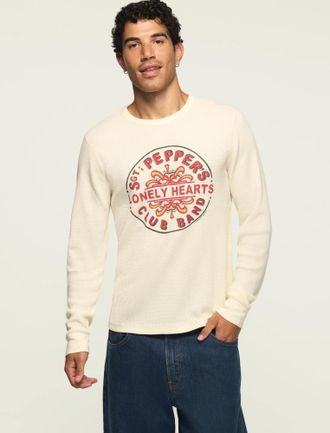 Lucky Brand Mens Beatles Sgt Peppers Thermal Sleeve