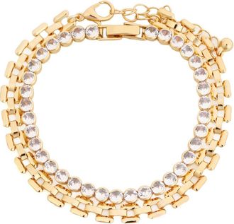 Panacea Crystal Watchband Bracelet in Gold at Nordstrom