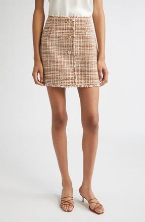 Cinq &agrave; Sept Larissa Odette Tweed Miniskirt in Nutmeg at Nordstrom Rack, Size 14