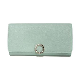 Bulgari Pre-owned Clip Large Wallet Grain Calf Leather Long Wallet - Dames - Vintage Accessoires - Groen - ONE Size - Leer - Vintage