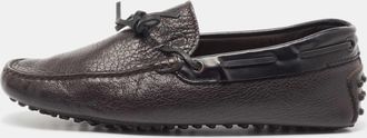 Tod's Tods Black Leather Bow Slip On Loafers