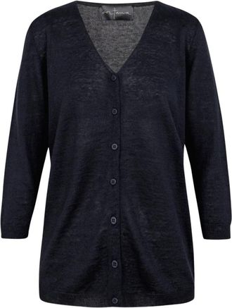 Cortana Noa Cardigan - Dames - Vesten - Blauw - M - Linnen - Truien & Vesten