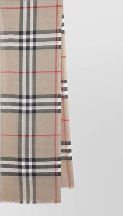 Burberry wool silk scarf check motif design