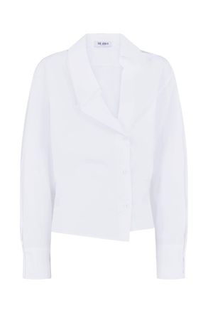 The Attico Crisp White Button-Down Shirt With Oversized Fit
