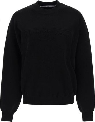 Alexander Wang Crew-neck Sweater With Embossed Logo
