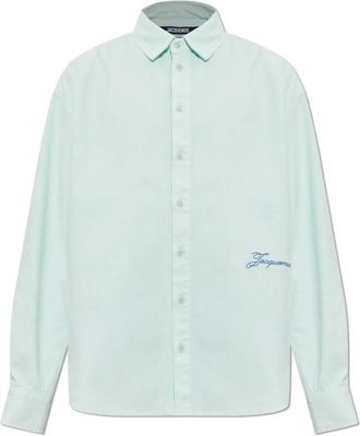 Jacquemus Simon Katoenen Shirt - Heren - Zakelijke Overhemden - Blauw - M - Katoen - Overhemden