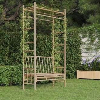 vidaXL Banco De Jard&iacute;n Con P&eacute;rgola Bamb&uacute; 116 Cm Vidaxl