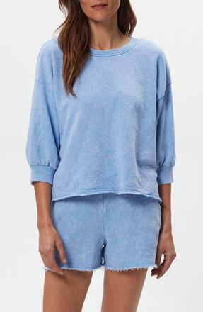 Michael Stars Julia Puff Sleeve Sweatshirt in Sky at Nordstrom, Size X-Small