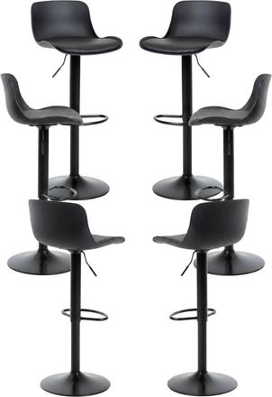 Regalos Miguel Packs Taburetes Cocina - Pack 6 Taburetes Delvo - Negro