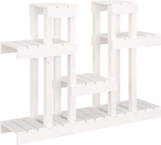 vidaXL Vidaxl - Plant Stand White 104.5x25x77.5 cm Solid Wood Pine