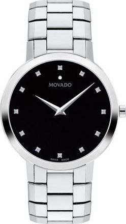 Movado Faceto Quartz Black Dial Mens Watch 0607865