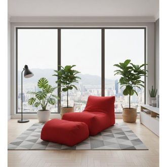 Dmora Pouf - Forma Sacco Peso Supportato 90 kg, Rosso, -, 120x80x60h cm Vitoria