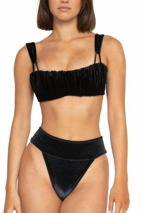 Montce Swim Tamarindo Binded Bikini Bottom In Black Velvet