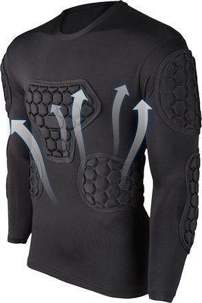 Generic Padded Compression Shirt - Long Sleeve Protective Sports Gear, Breathable Goalie Jersey | Comfortable Training Shirt with Padding, Durable Compression