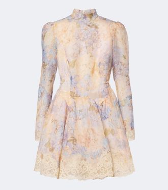 Zimmermann Valiant floral linen and silk minidress