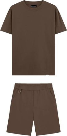 Black Bananas Mercerised Tee Twinset - Heren - Playsuits - Bruin - 2XL - Katoen - Jumpsuits & Playsuits