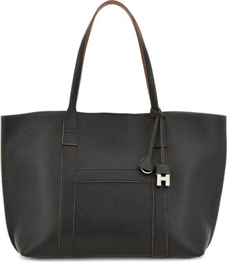 Hogan logo charm tote bag - women - Calf Leather - OS - Black
