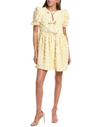 English Factory Bow Detailed Puff Sleeve Stretchy Dress