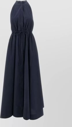Emporio Armani cotton midi halter dress sleeveless drawstring