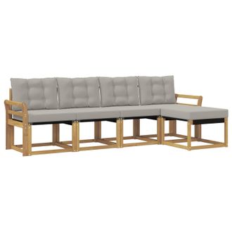 vidaXL Conjunto De Sof&aacute;s De Exterior 5 Pcs Blanco Y Gris Claro Vidaxl