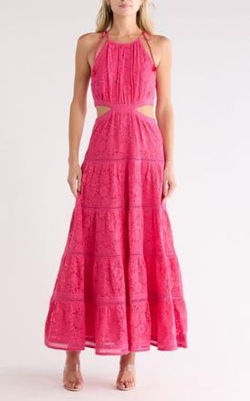 Alice & Olivia Myrtice Sleeveless Tiered Dress in Raspberry at Nordstrom Rack, Size 10