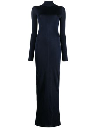 Saint Laurent Maxi-jurk met lange mouwen - Blauw