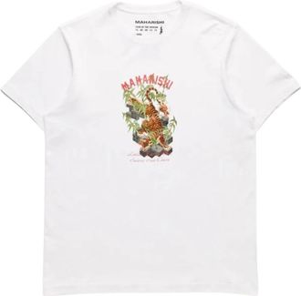 maharishi Bamboe Tijger Grafische Tee - Heren - T-shirts - Wit - S - Bamboe - Tops