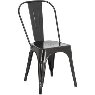 OEM Silla Paris De Metal Negro Con Fundas Inspiradas En Tolix
