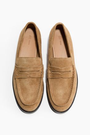 H&M Loafer aus Veloursleder - Beige