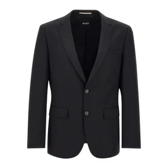 HUGO BOSS Jassen, Heren, Zwart, L, Wol, H-Huge Wol Blazer