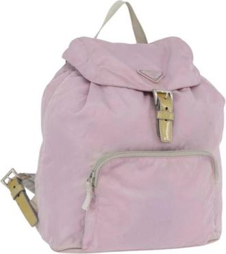 Prada Pre-owned Vintage Rugzak - Dames - Vintage Rugzakken - Roze - ONE Size - Leer - Vintage