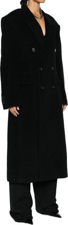 Balenciaga Womens Black Cashmere Coat Clothing