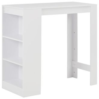 Berkfield Home Bar Table with Shelf White 110x50x103 cm | Size: 110 x 50 x 103 cm