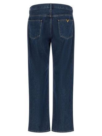 Valentino Garavani Gold-Trimmed Jeans - Blue