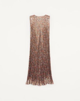 Valentino Abito Midi In Lurex Millefiori Allover Flowerism Donna MULTICOLOR 36