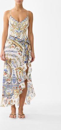 Camilla Long Sarong W Tie Waist And Frill Edge in The Pottery Parlour at Nordstrom, Size Medium