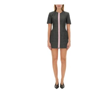 Msgm Short Dresses, female, Gray, Size: M Abito Dress