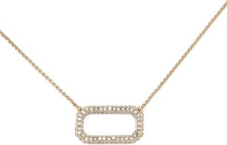 AllSaints Pav&eacute; Crystal Hexagon Link Pendant Necklace in Gold at Nordstrom Rack