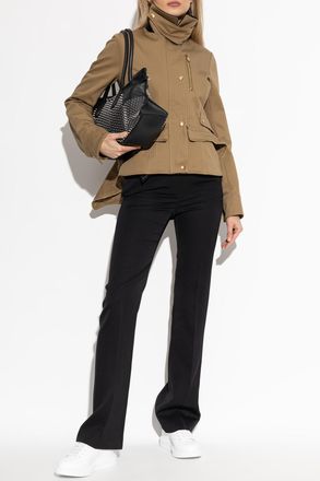 Alexander McQueen Jacket With Asymmetric Peplum, Womens, Brown