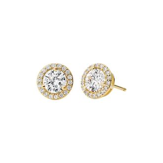 Michael Kors Pav&eacute; Disc Oorknopjes - Dames - Accessoires - Geel - Maat: ONE Size