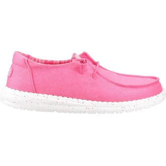 HeyDude Wendy Stretch Canvas Katoenen Vrouwen Fandango Roze Mocassins Schoenen