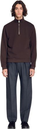 Sandro Cotton sweatshirt in Chocolate at Nordstrom, Size Xx-Large