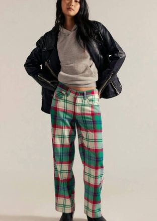 Free People Cheers Pants In Green Combo